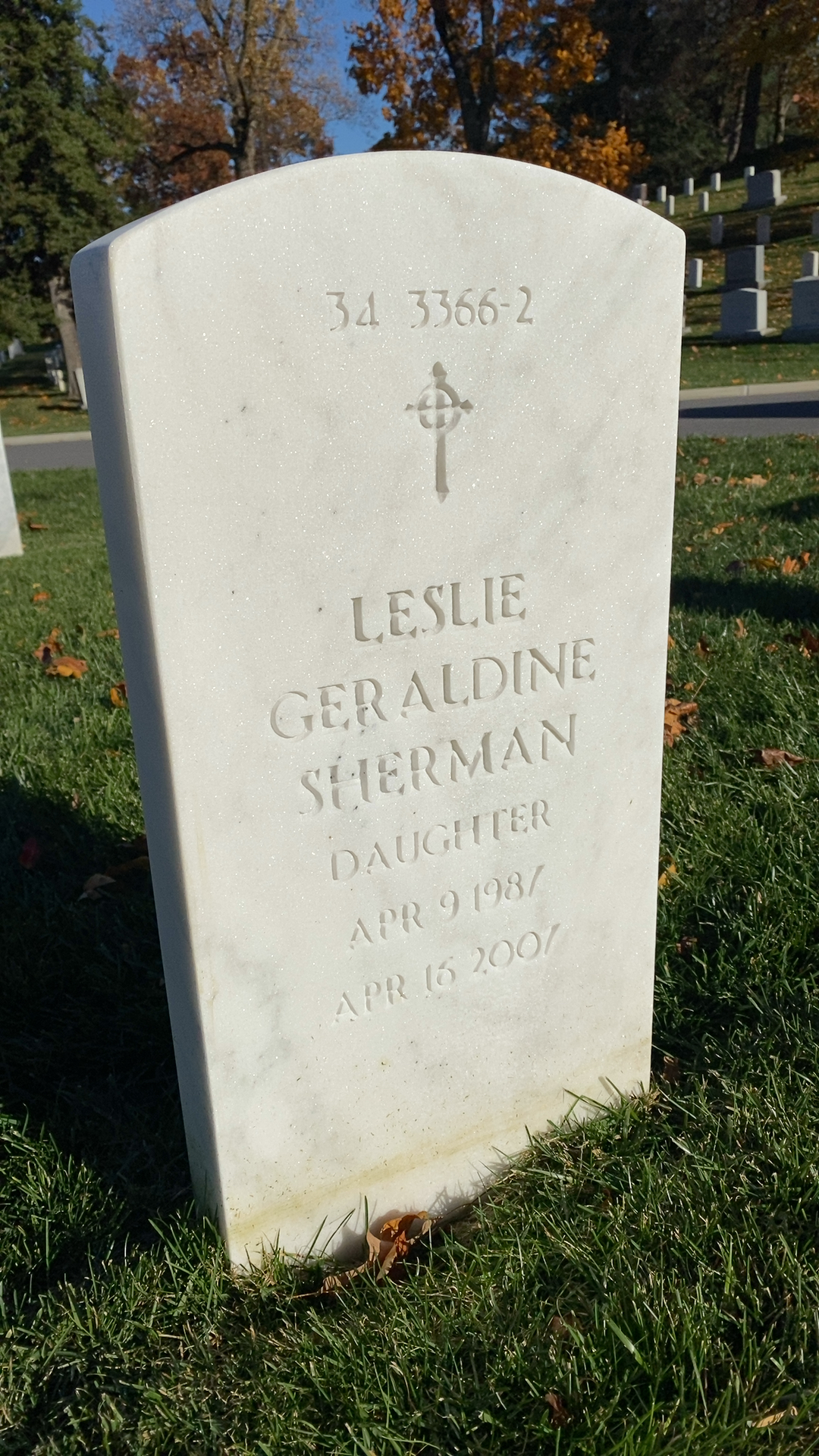 Back of headstone — Holly Adams
