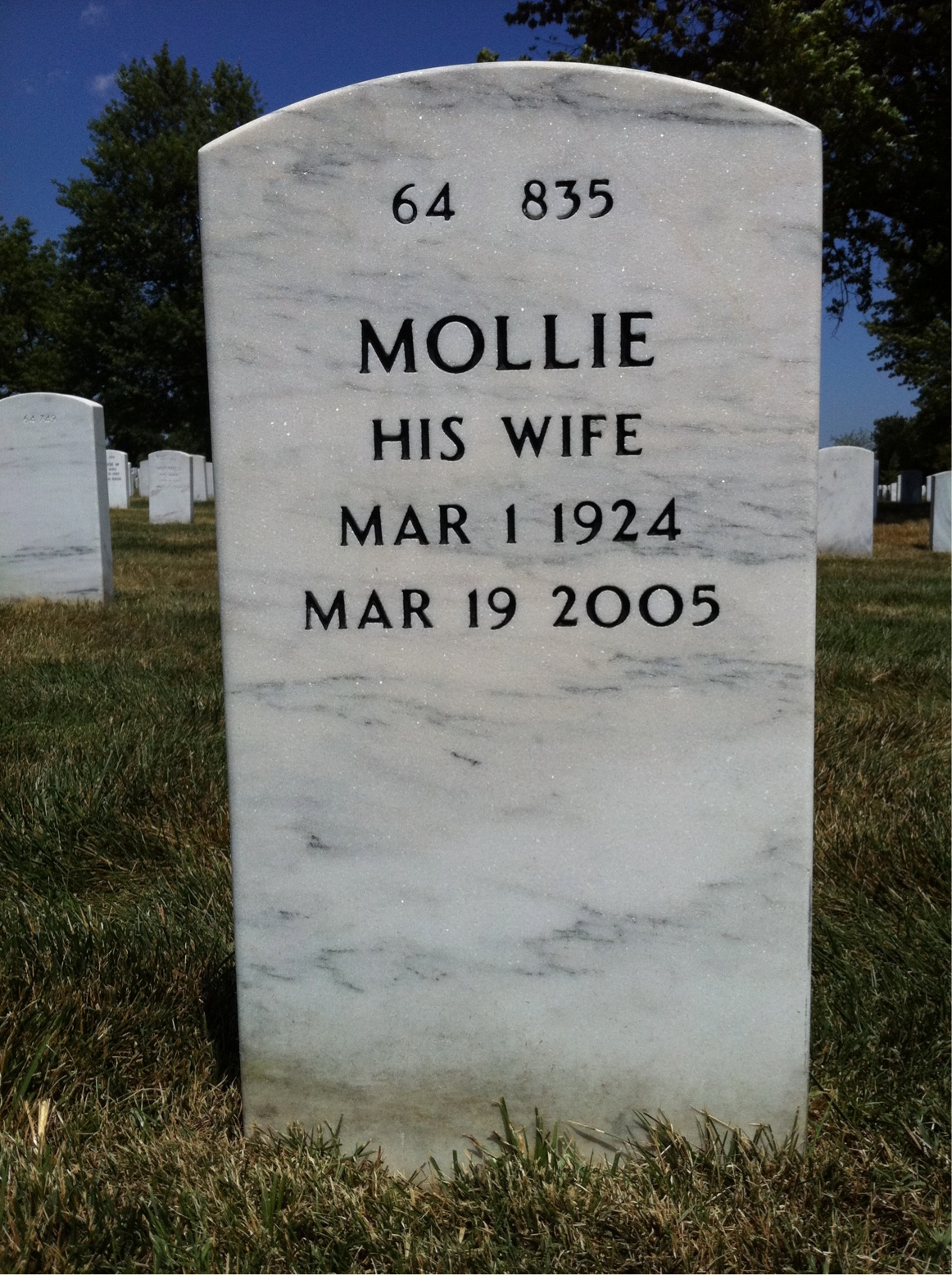 Back of headstone — Leon Siegel