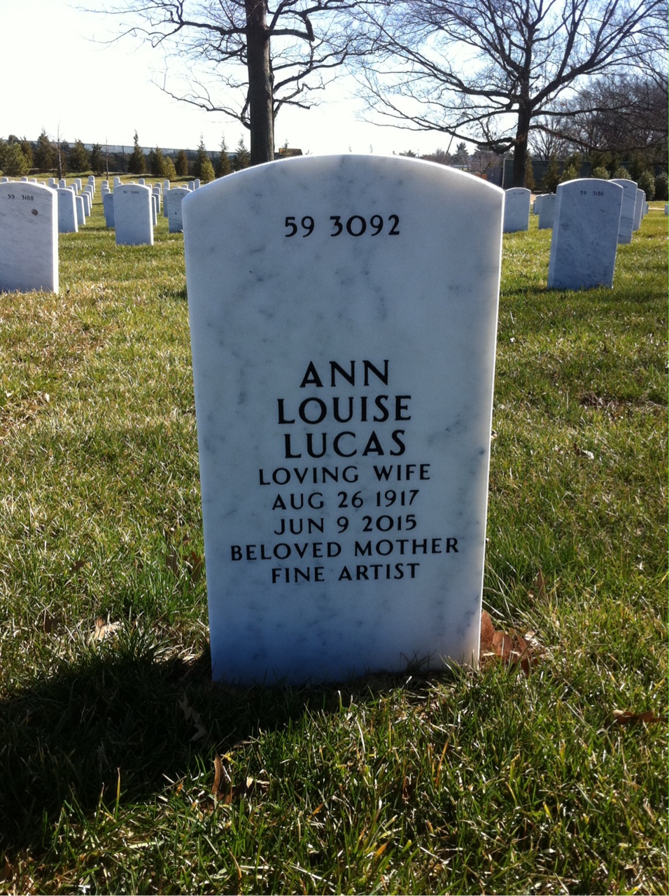 Back of headstone — Louis Watwood