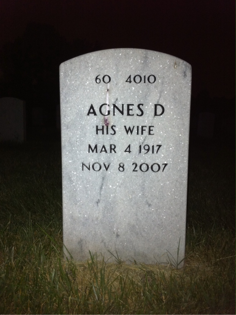 Back of headstone — Almon Hugins