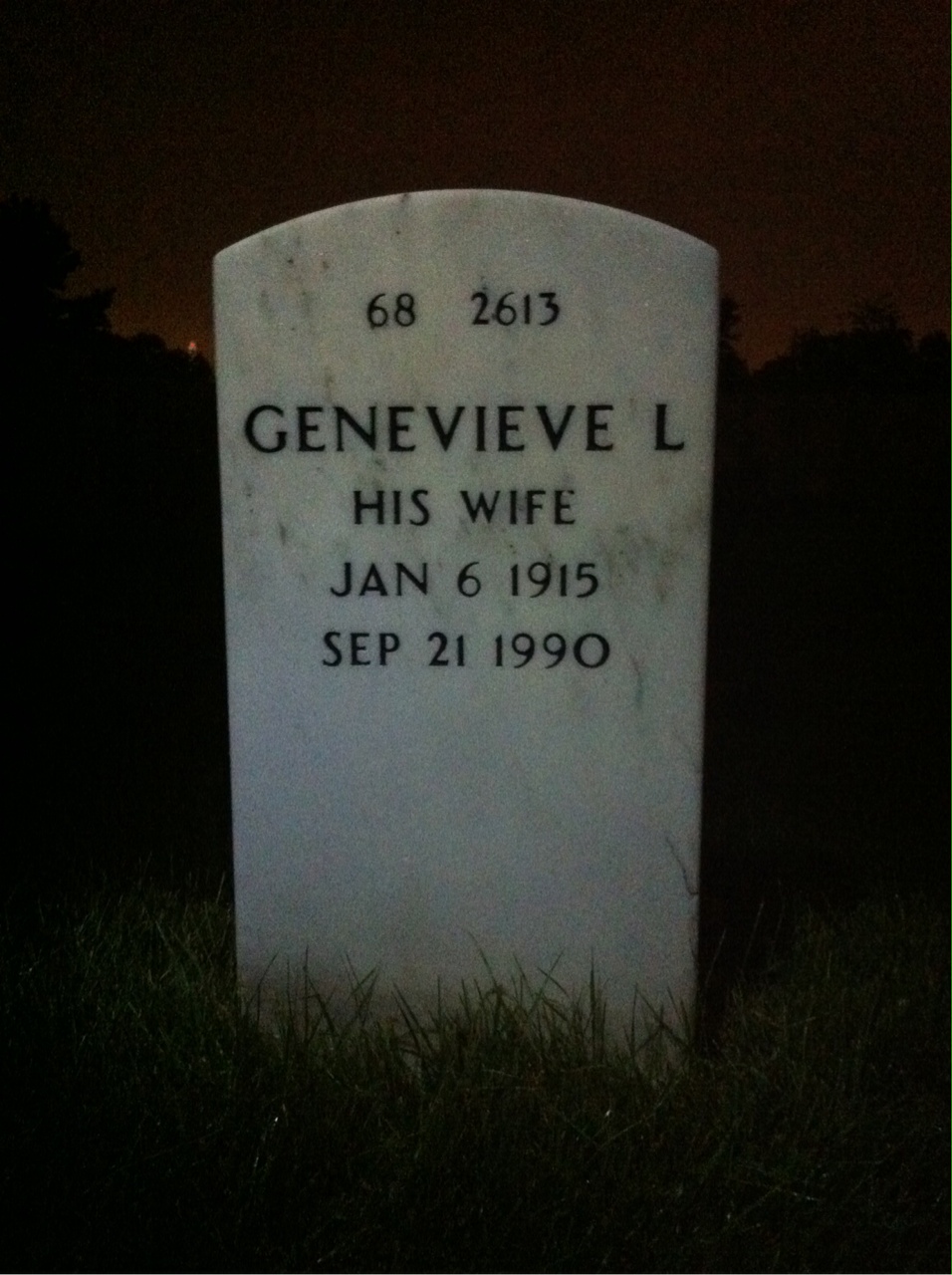 Back of headstone — Edmonde Kelly
