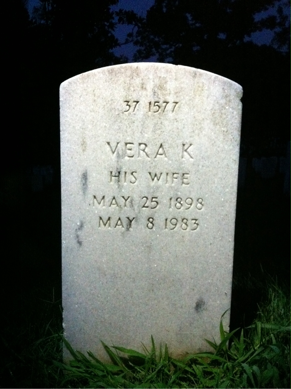 Back of headstone — William Moore