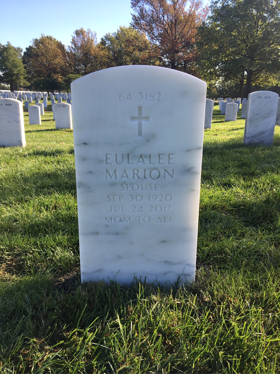 Back of headstone — Thomas Parham