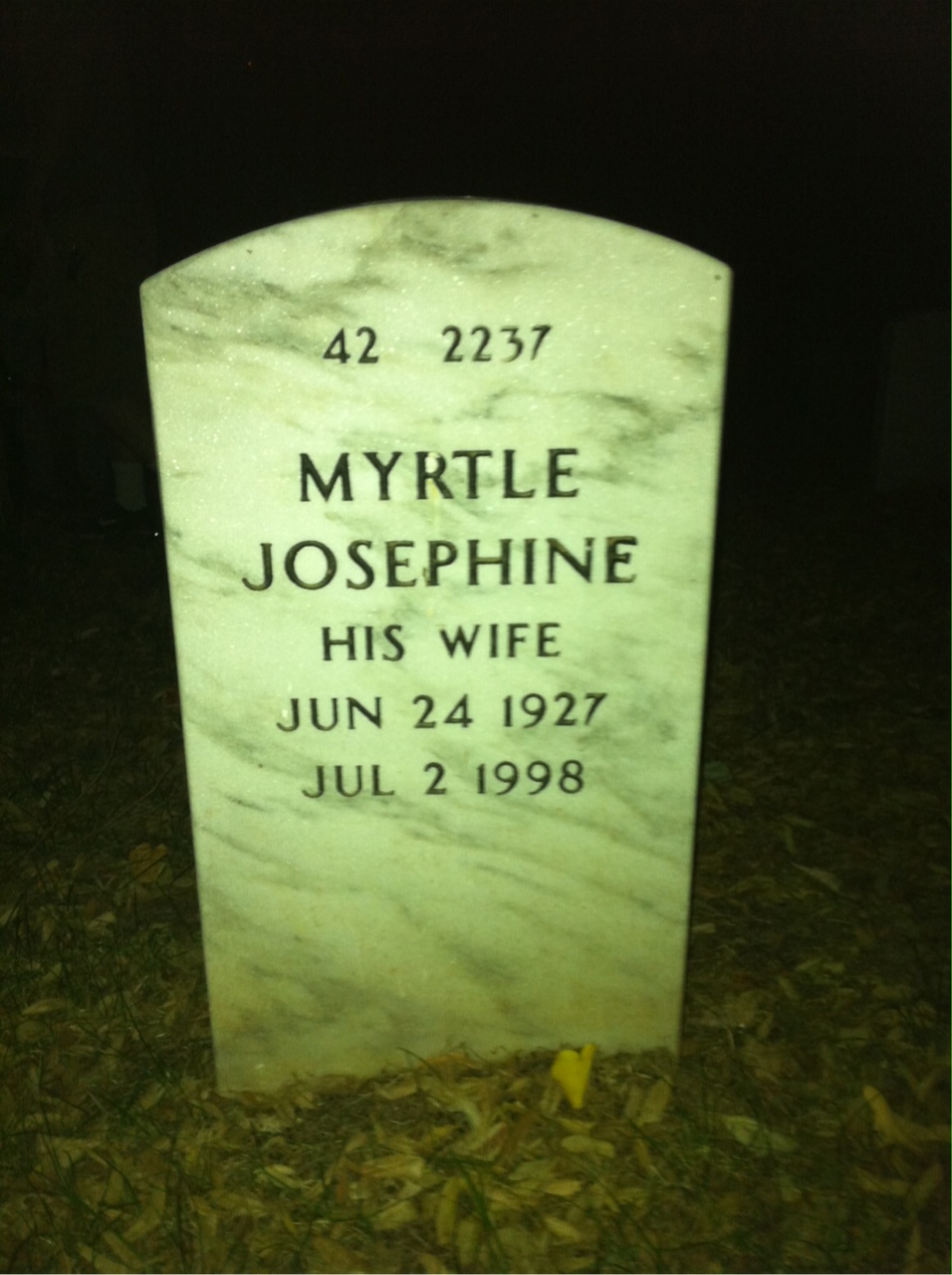 Back of headstone — George Toomey