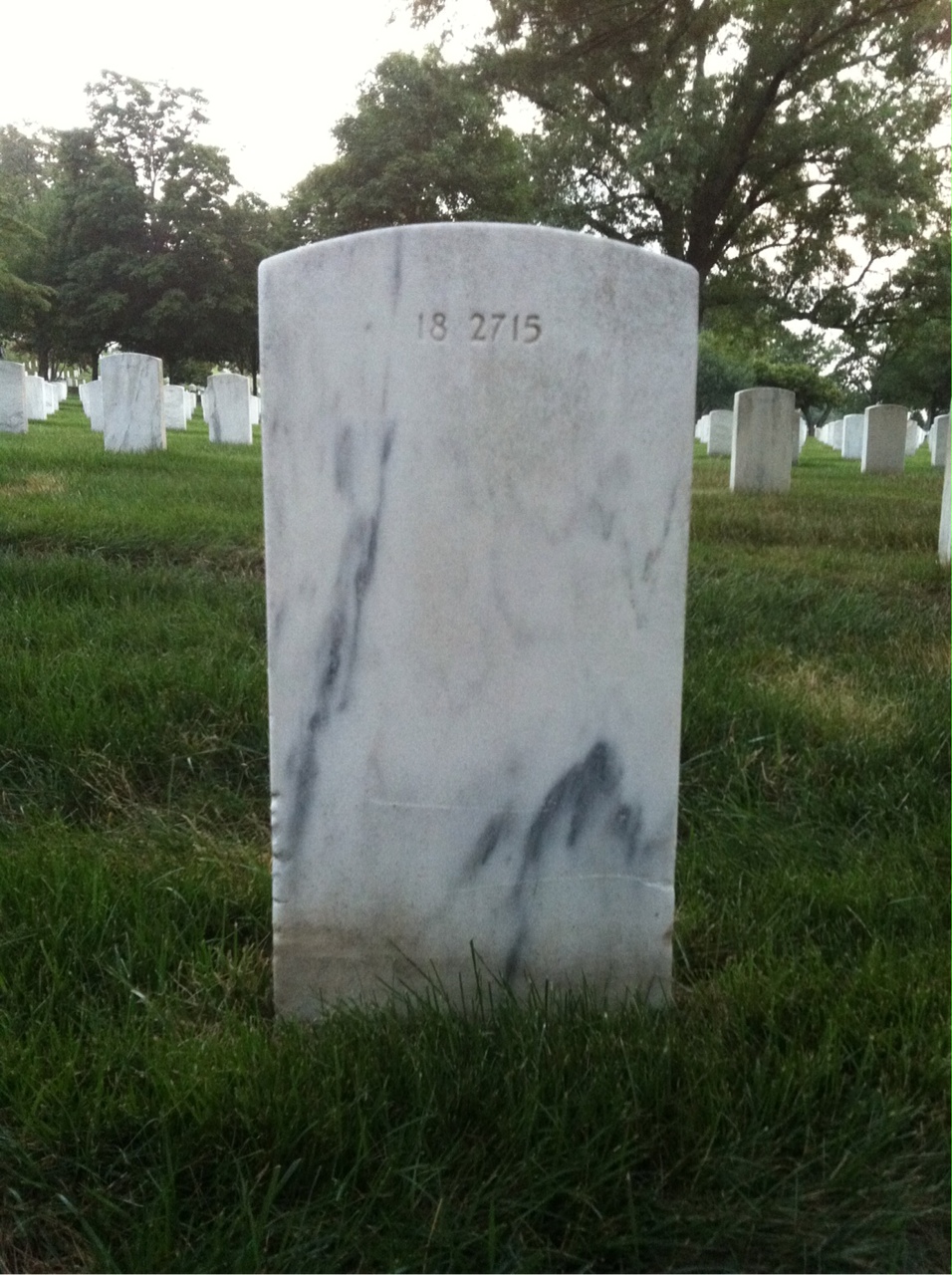 Back of headstone — Lowell Montgomery
