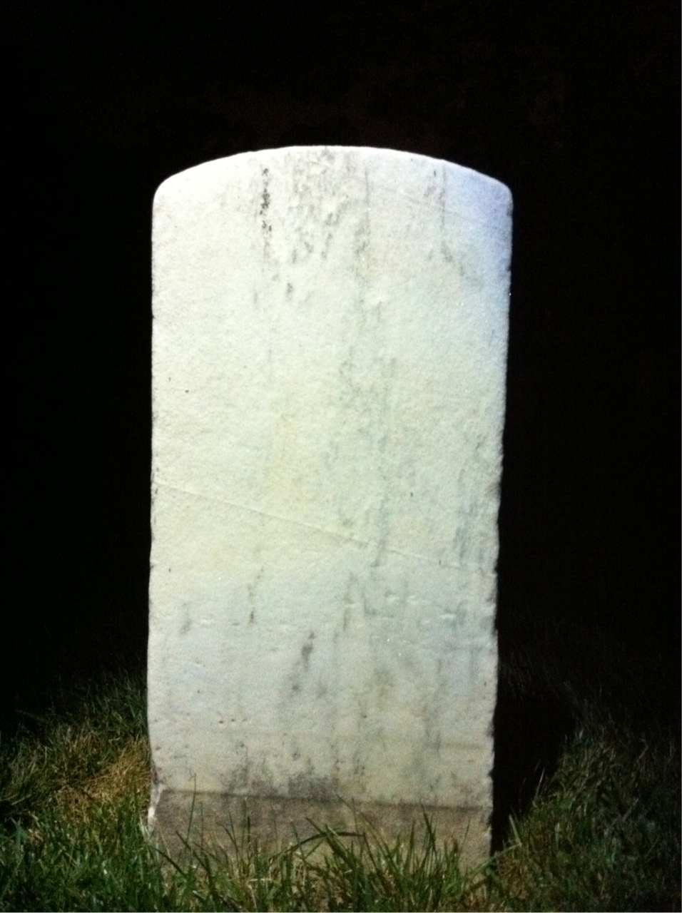Back of headstone — A Milliman