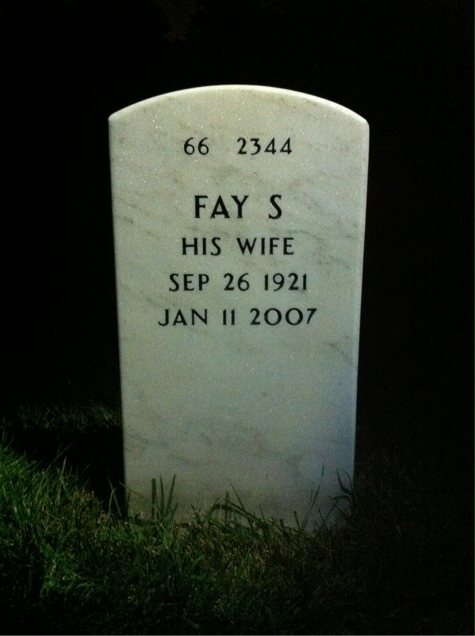 Back of headstone — John Sullivan