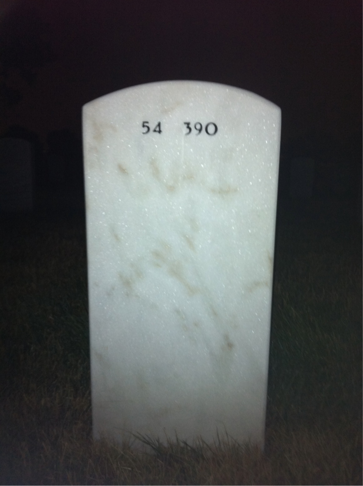 Back of headstone — Walter Hanson