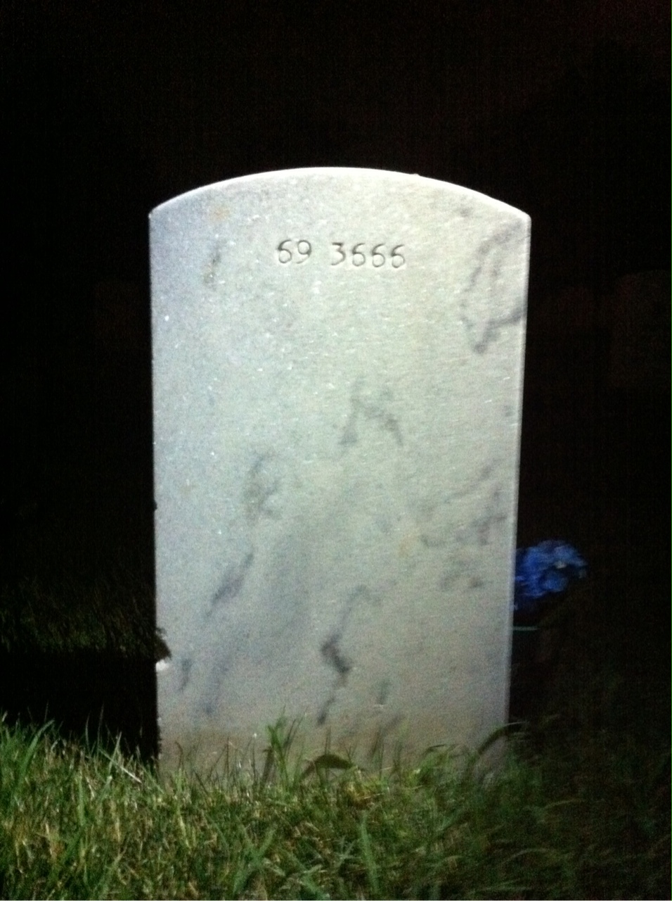 Back of headstone — John Frederick Kane