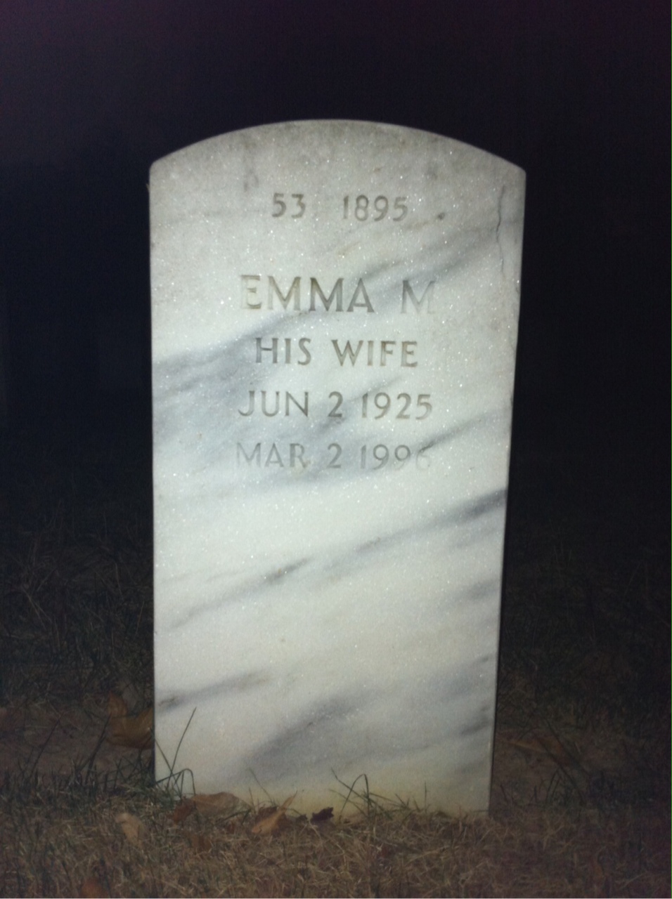 Back of headstone — Walter Sutton Payne