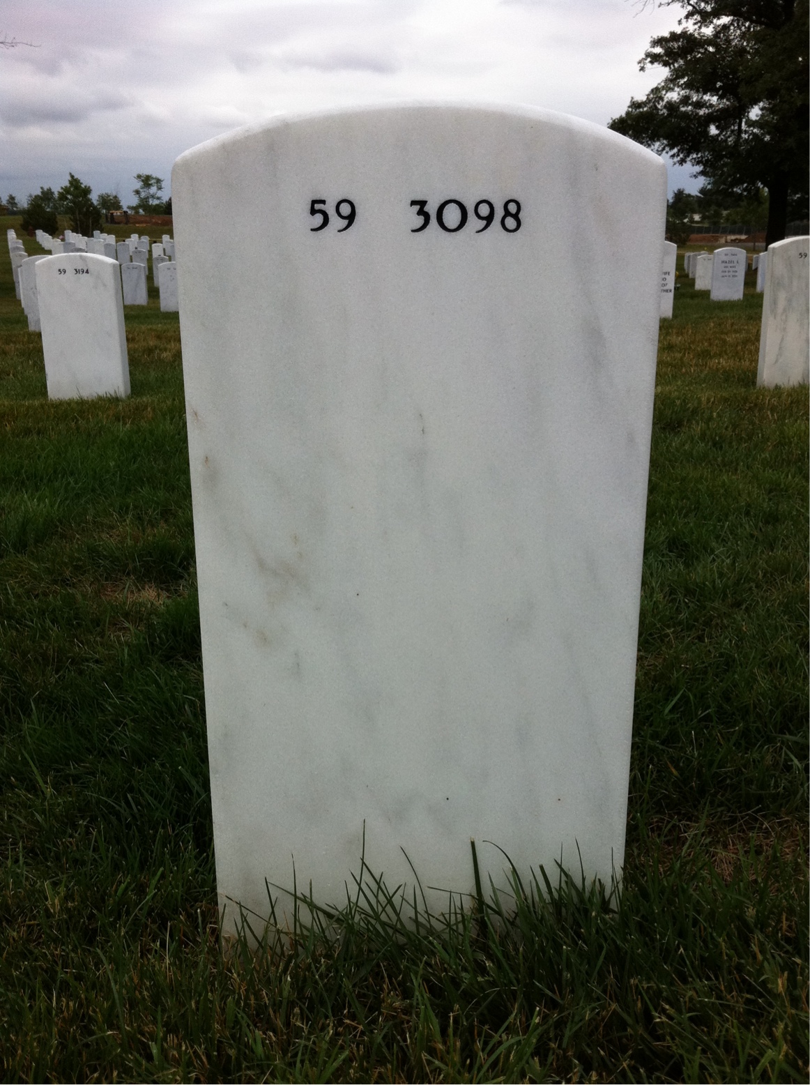 Back of headstone — John Eggers