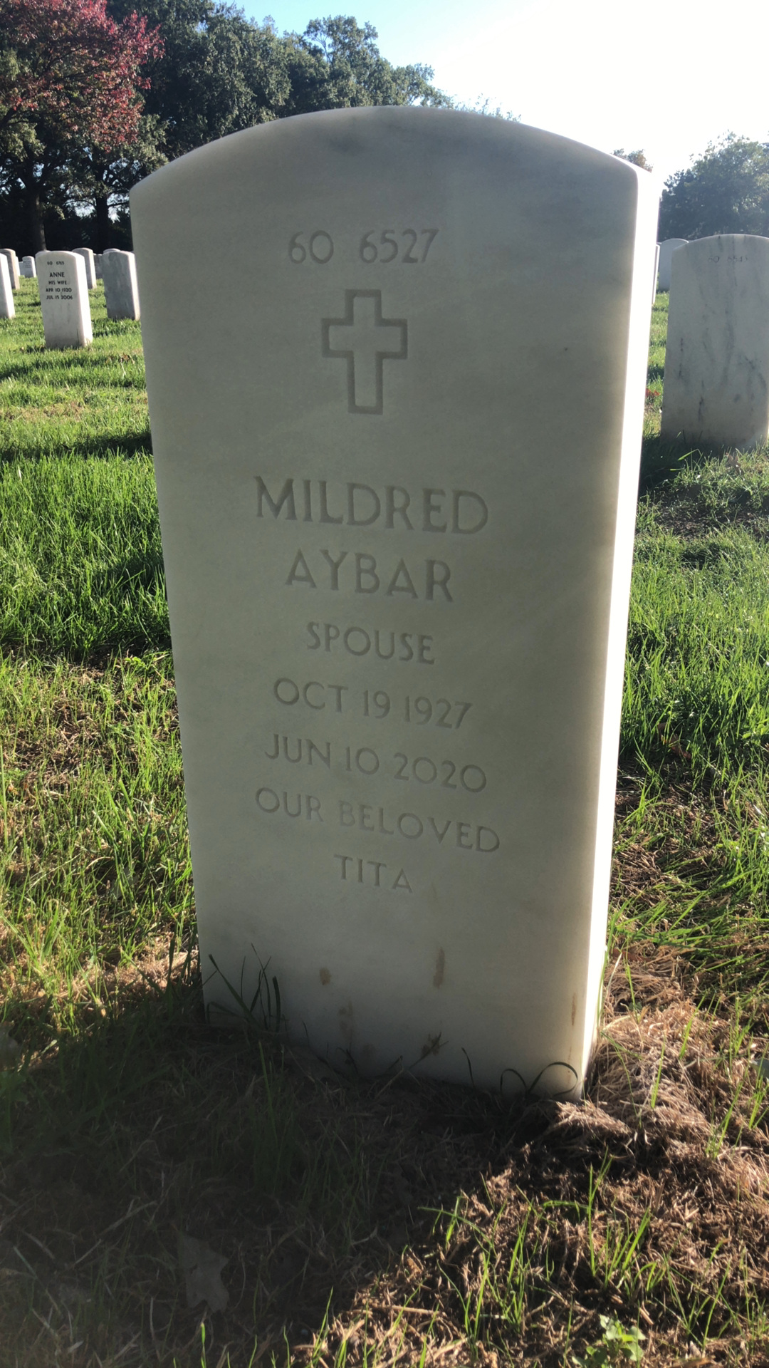 Back of headstone — Felix Aybar-Torres