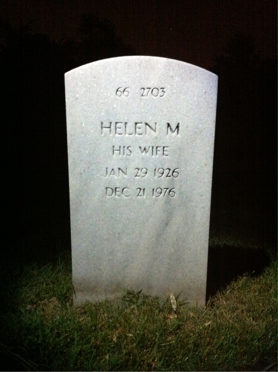 Back of headstone — George Blaga