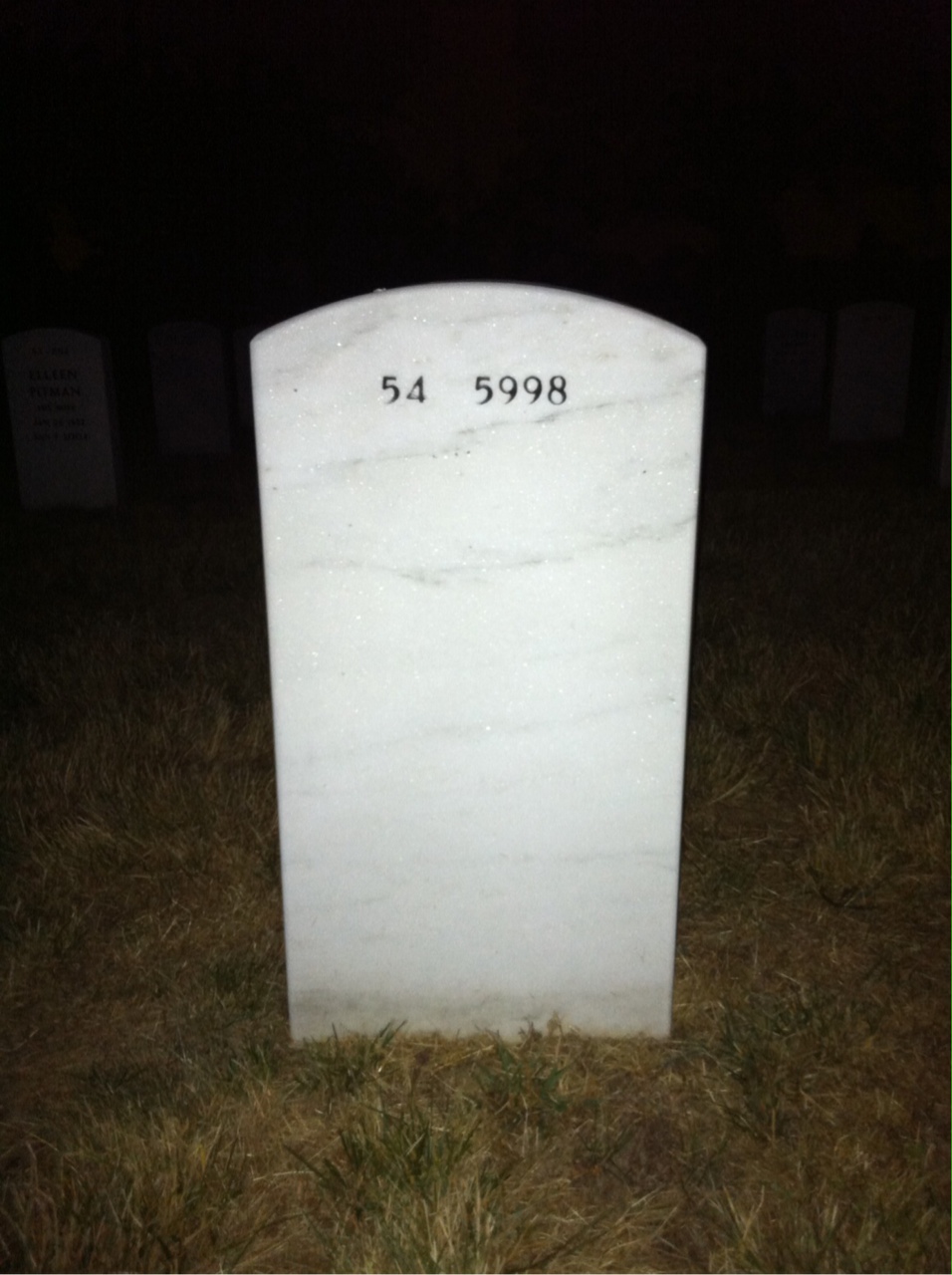 Back of headstone — Noel Freeman