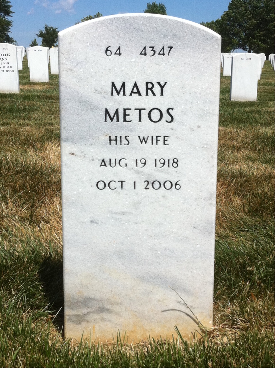 Back of headstone — Warren Higley