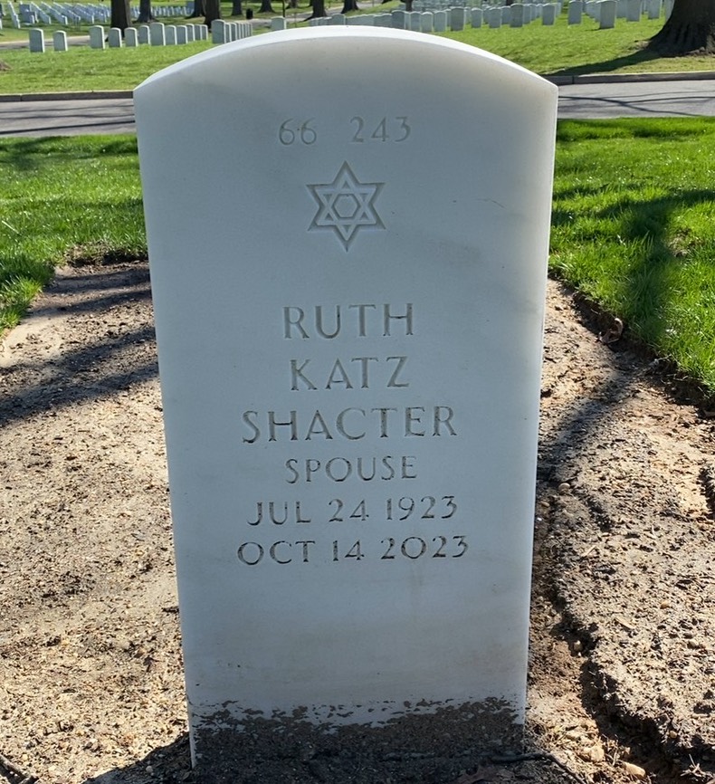 Back of headstone — Jacob Shacter