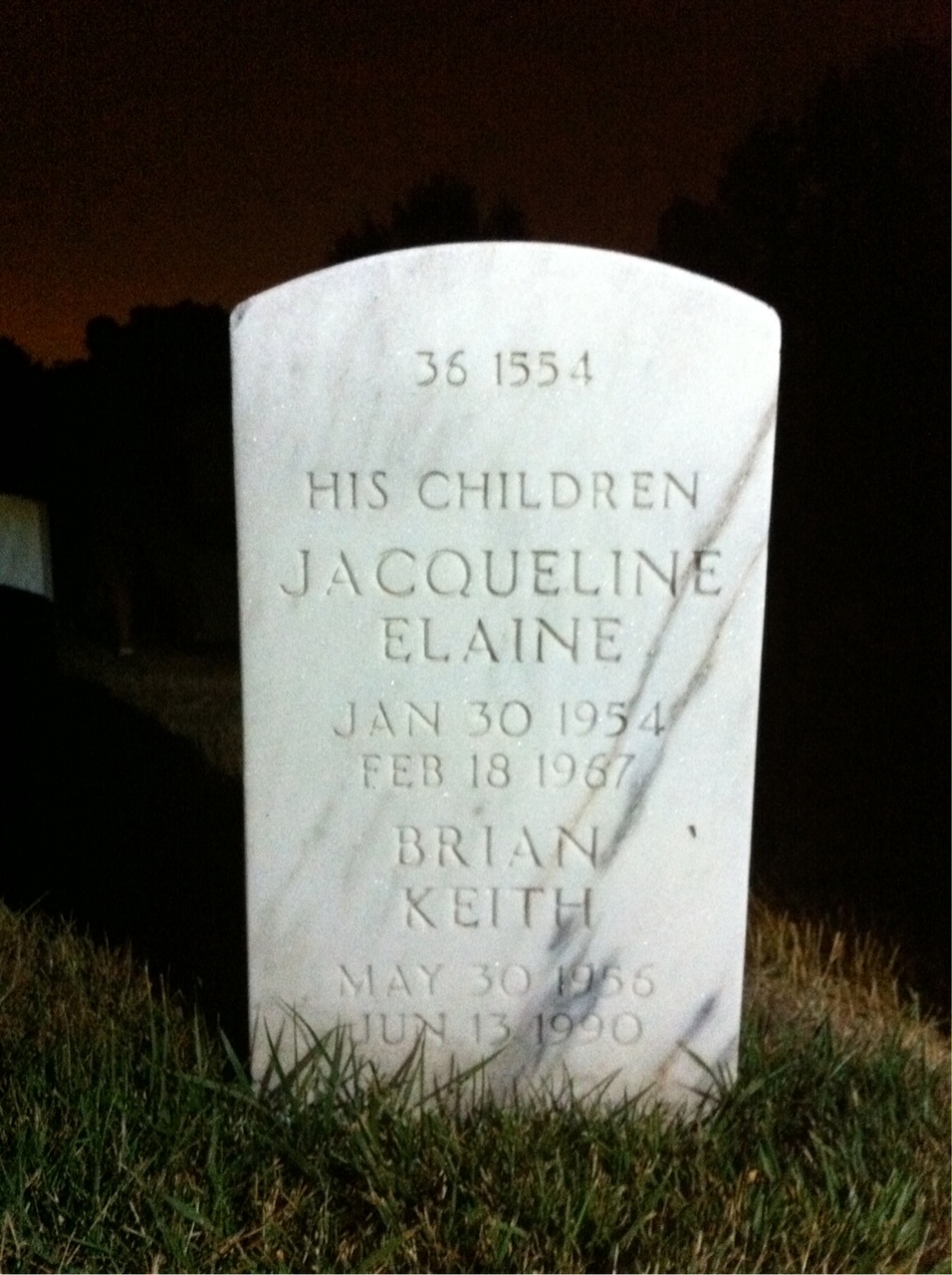 Back of headstone — Brian Ballard
