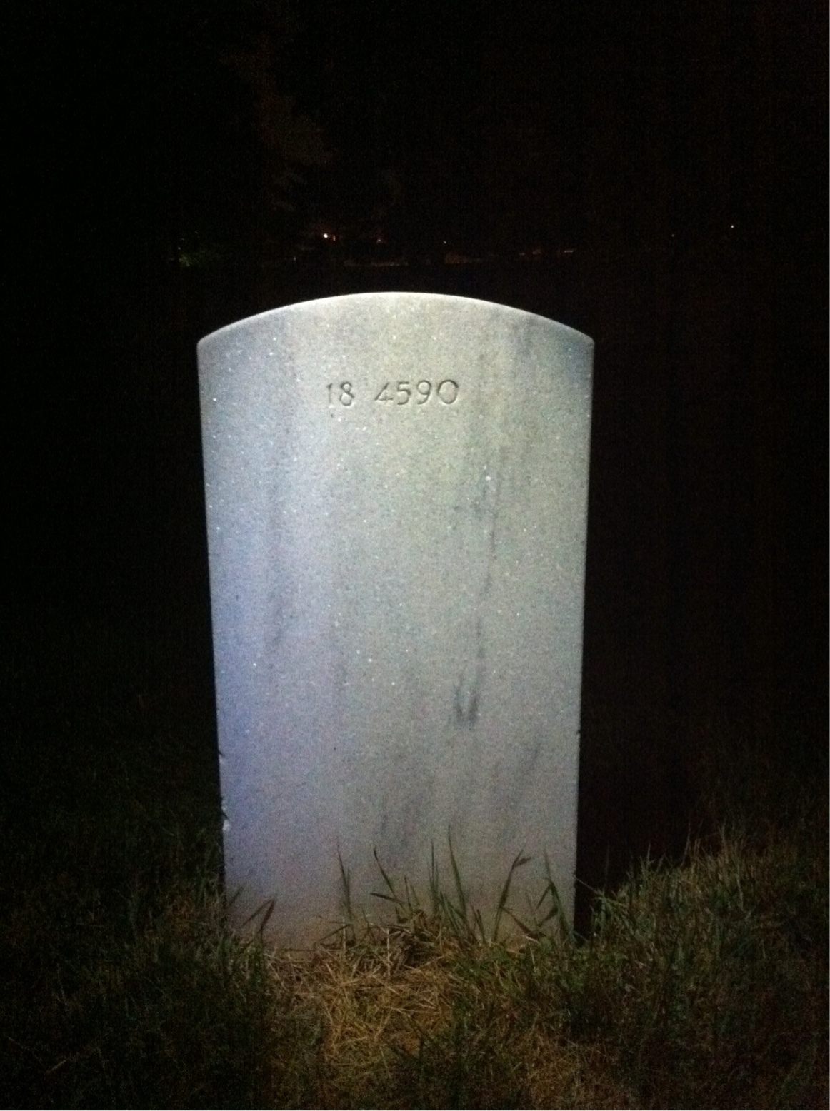 Back of headstone — Horace Mills