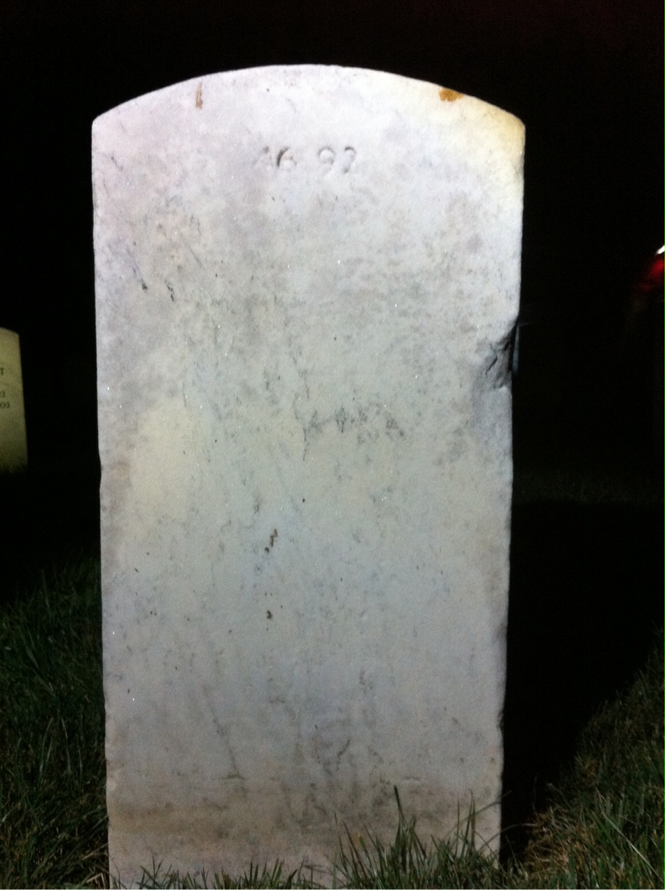 Back of headstone — Peter Mincey