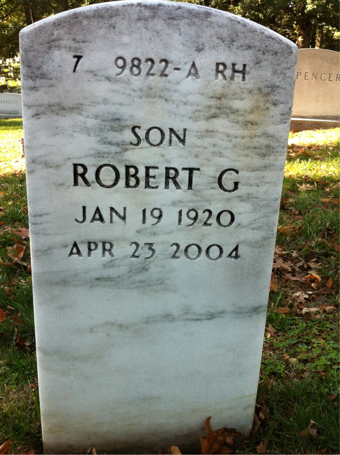 Back of headstone — Herman Matson