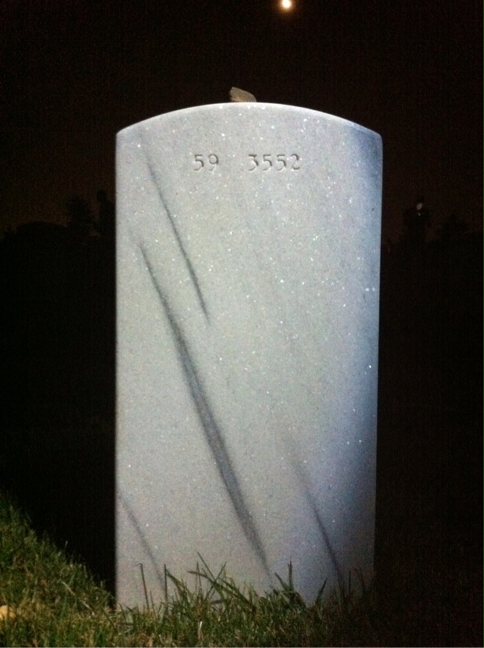 Back of headstone — Raymond Farrar