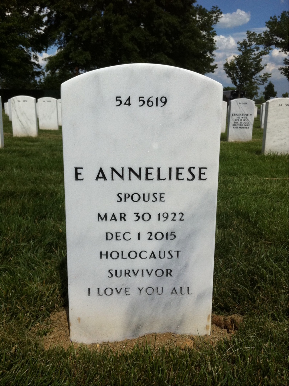 Back of headstone — Henry Daniel