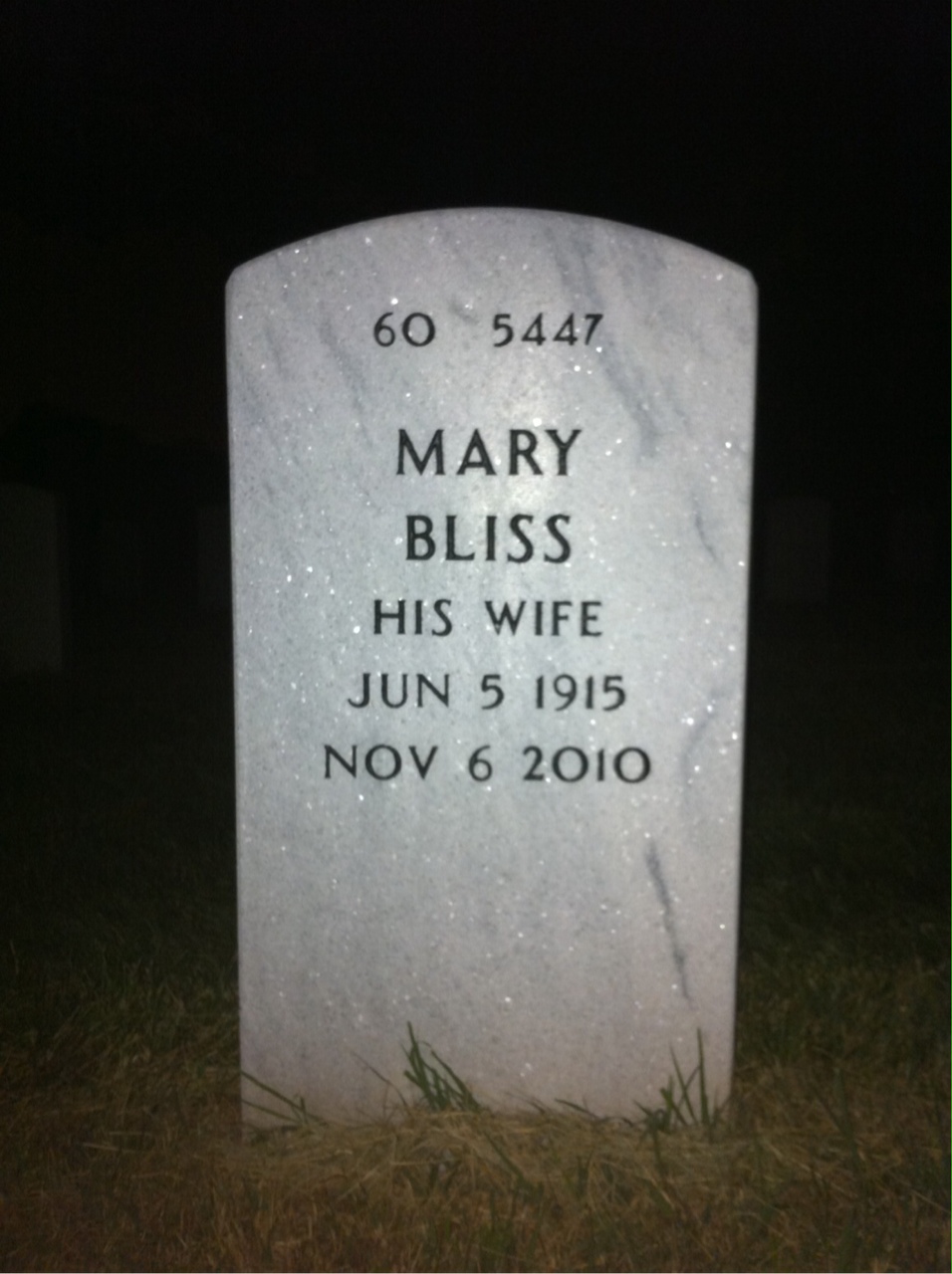 Back of headstone — William R Crutcher