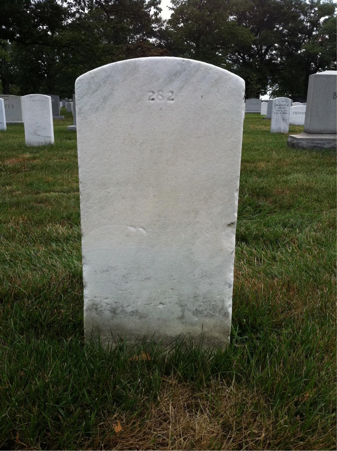 Back of headstone — Laurence Milstead