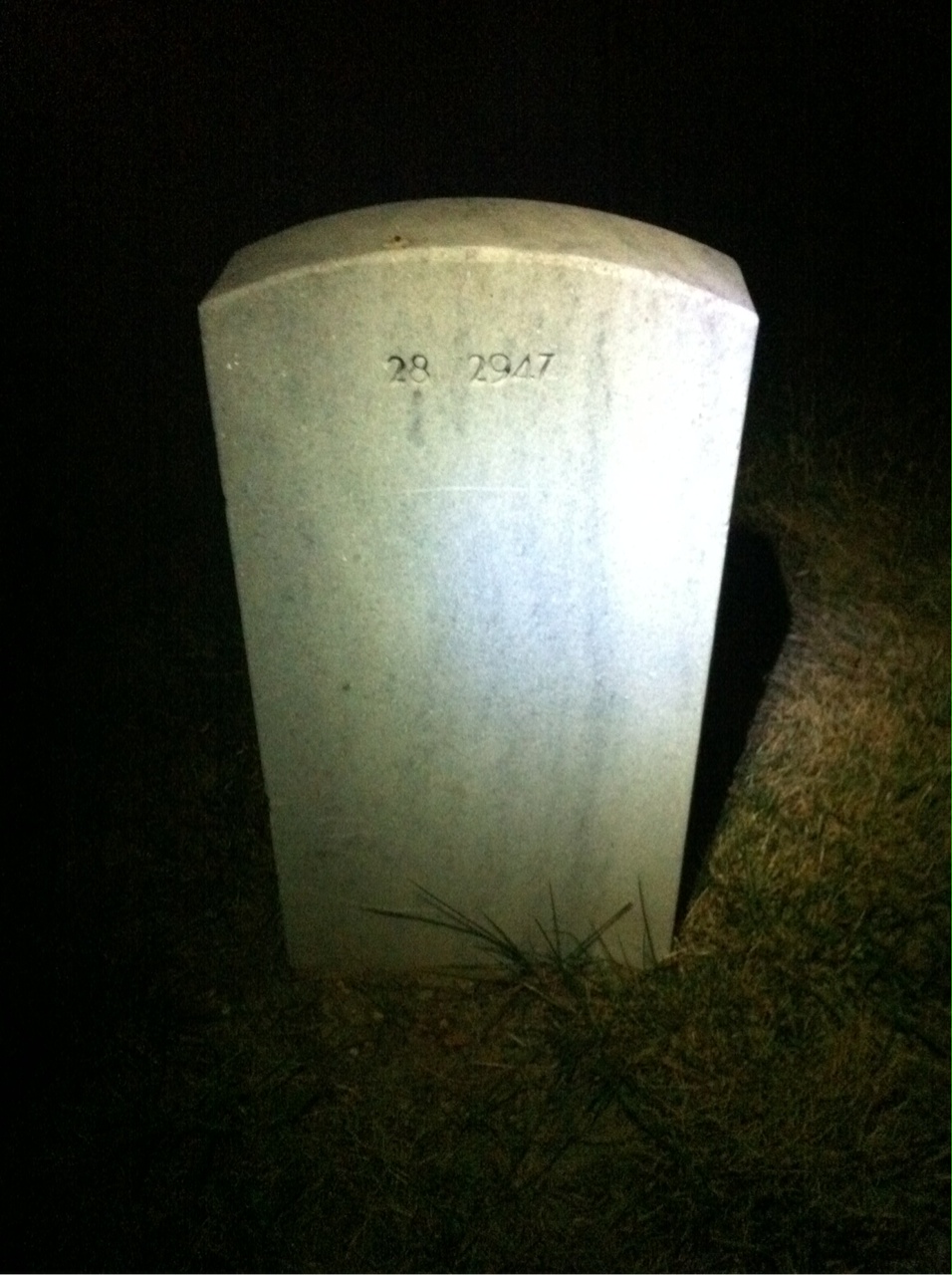 Back of headstone — George Ham