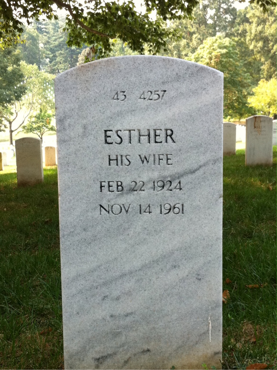 Back of headstone — Freddie H Walker