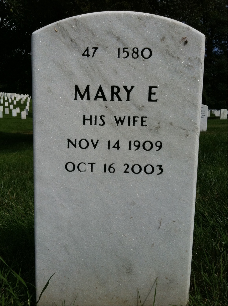 Back of headstone — James Wilson