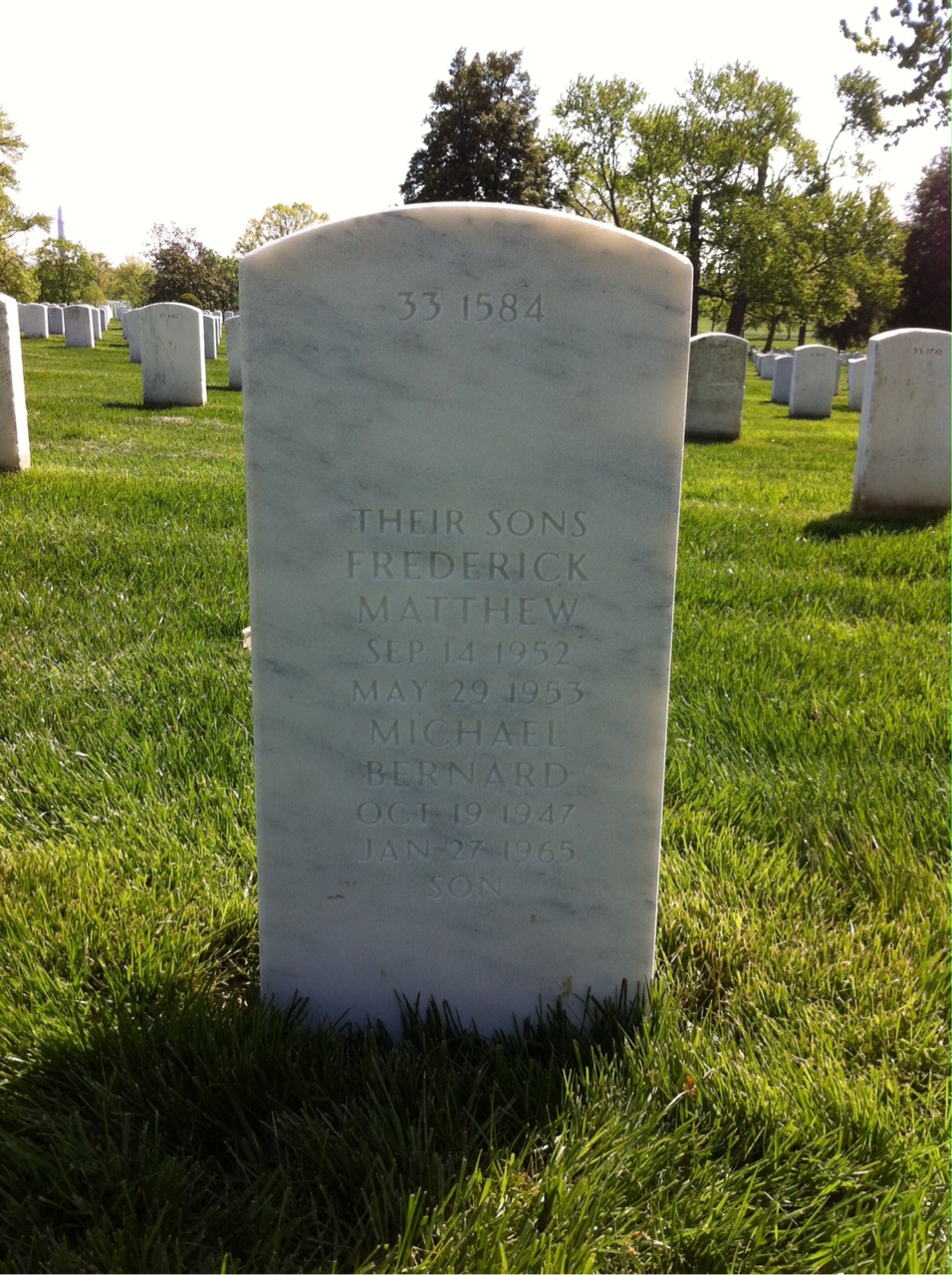 Back of headstone — Jerome Monar