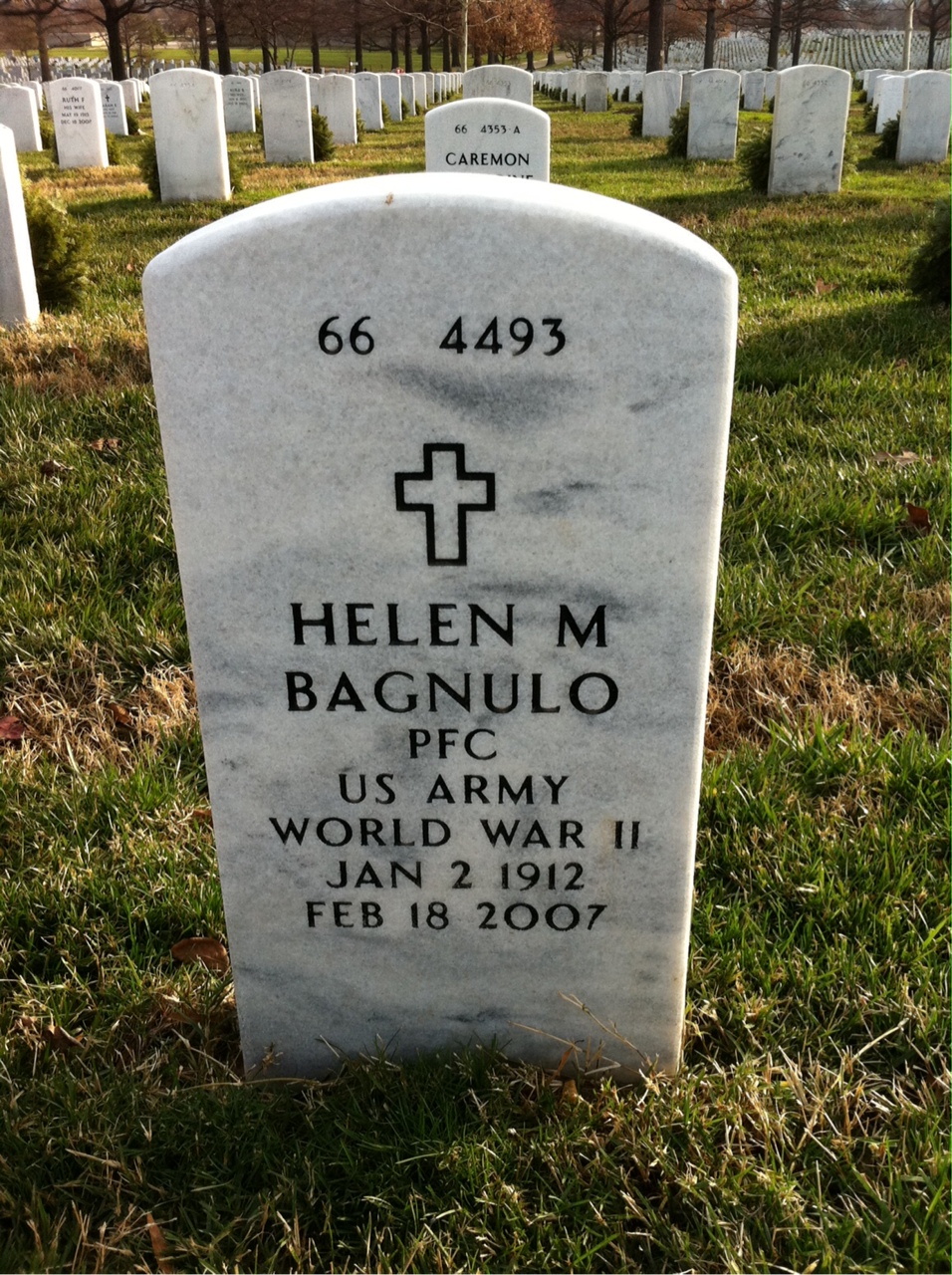 Back of headstone — Aldo Bagnulo