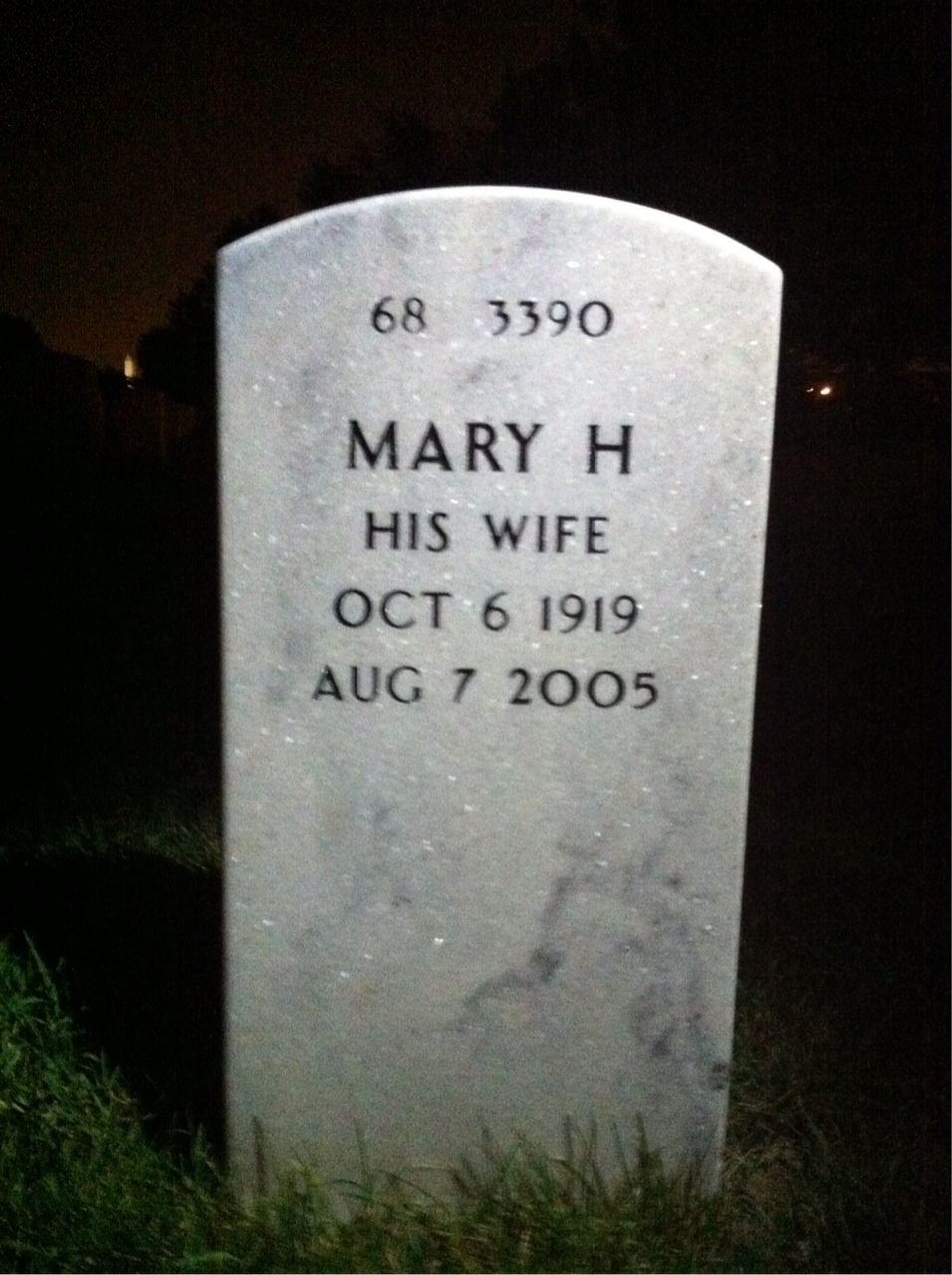 Back of headstone — Herbert Roseler