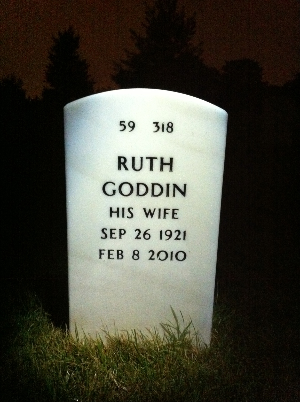 Back of headstone — John Moss