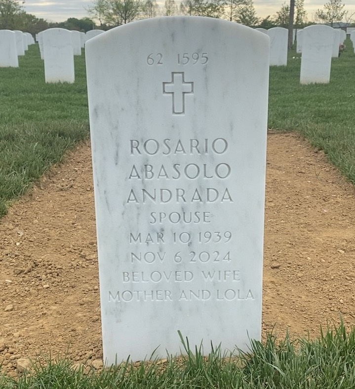 Back of headstone — Ruben Andrada