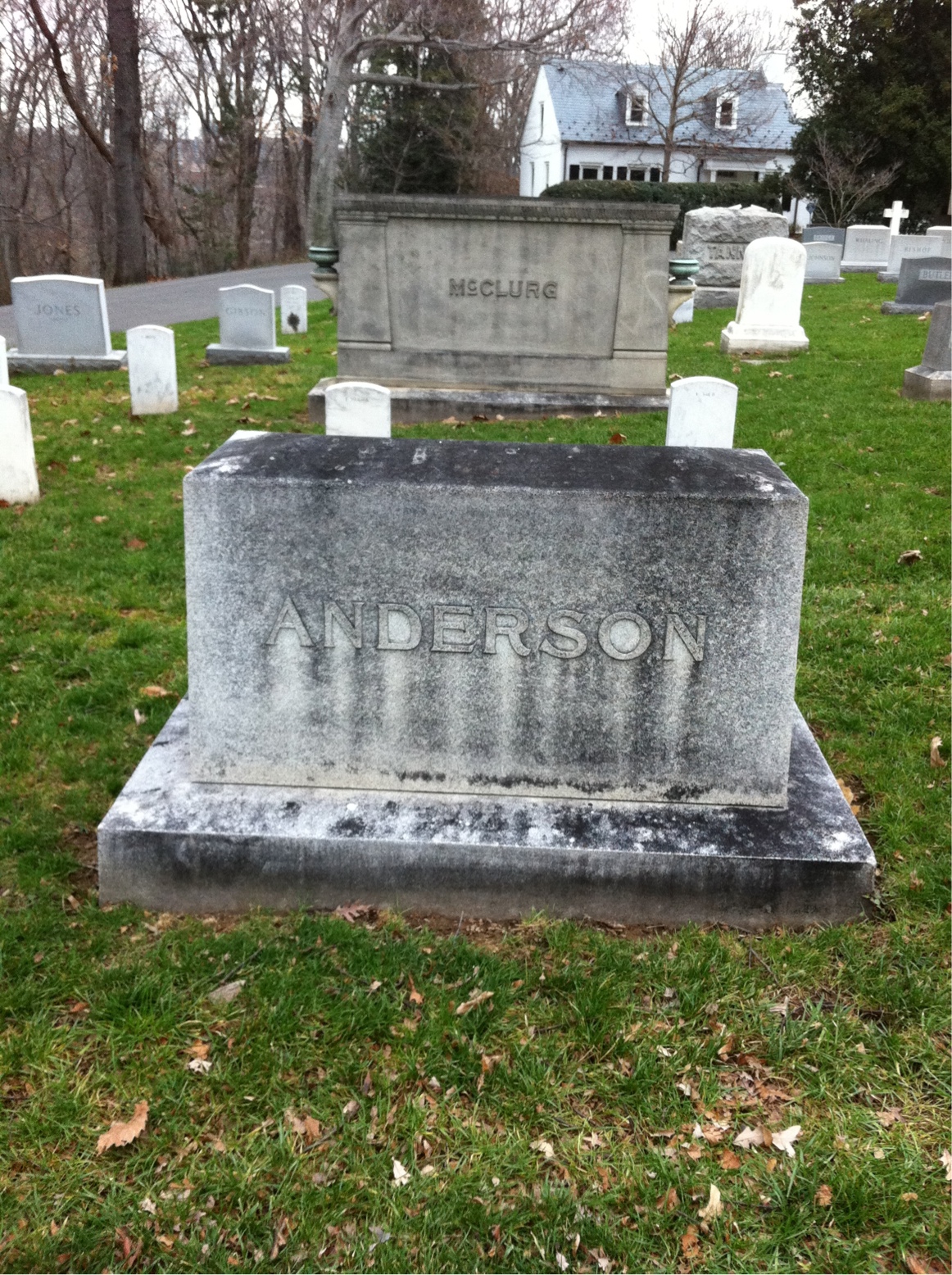 Back of headstone — John Anderson