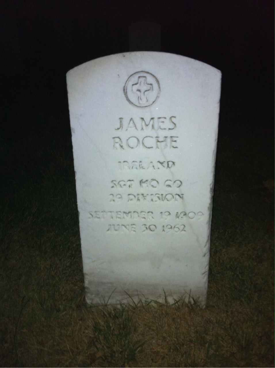 Headstone of James J Roche