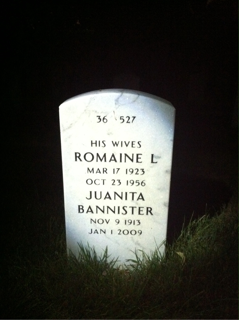 Back of headstone — Hayward Walker