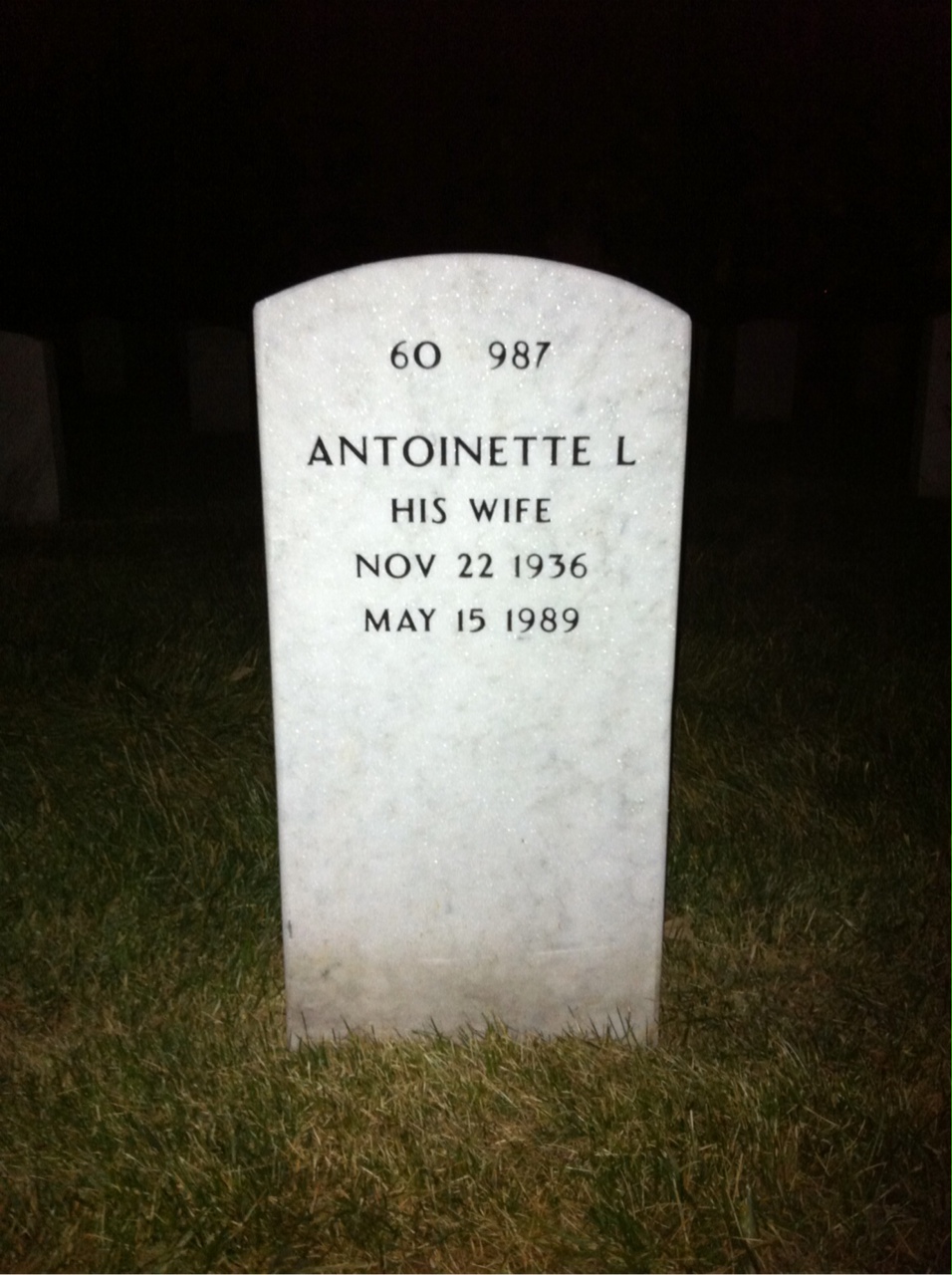 Back of headstone — James Battle