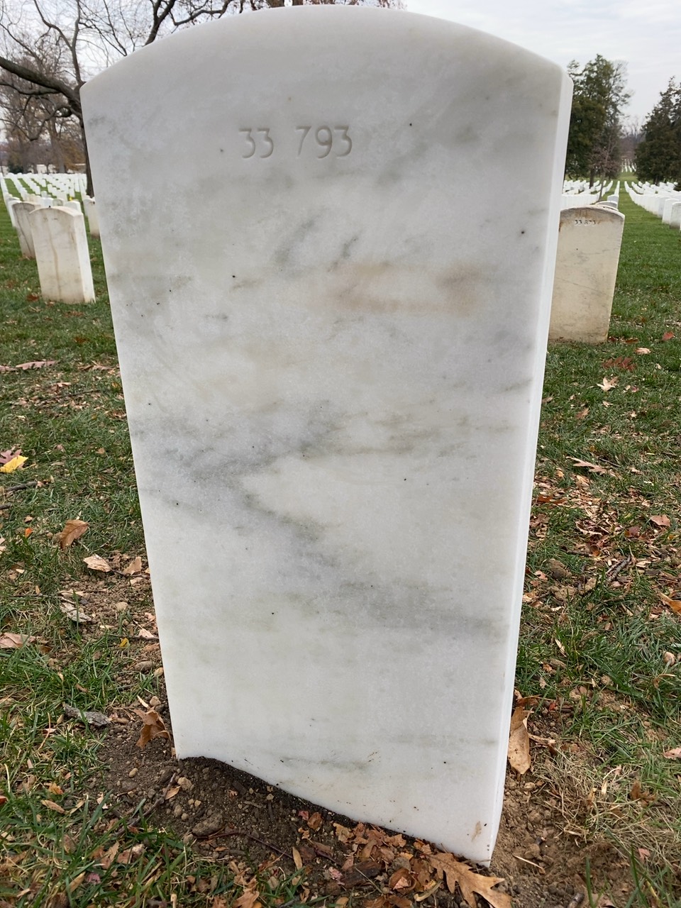 Back of headstone — Homer Arnold