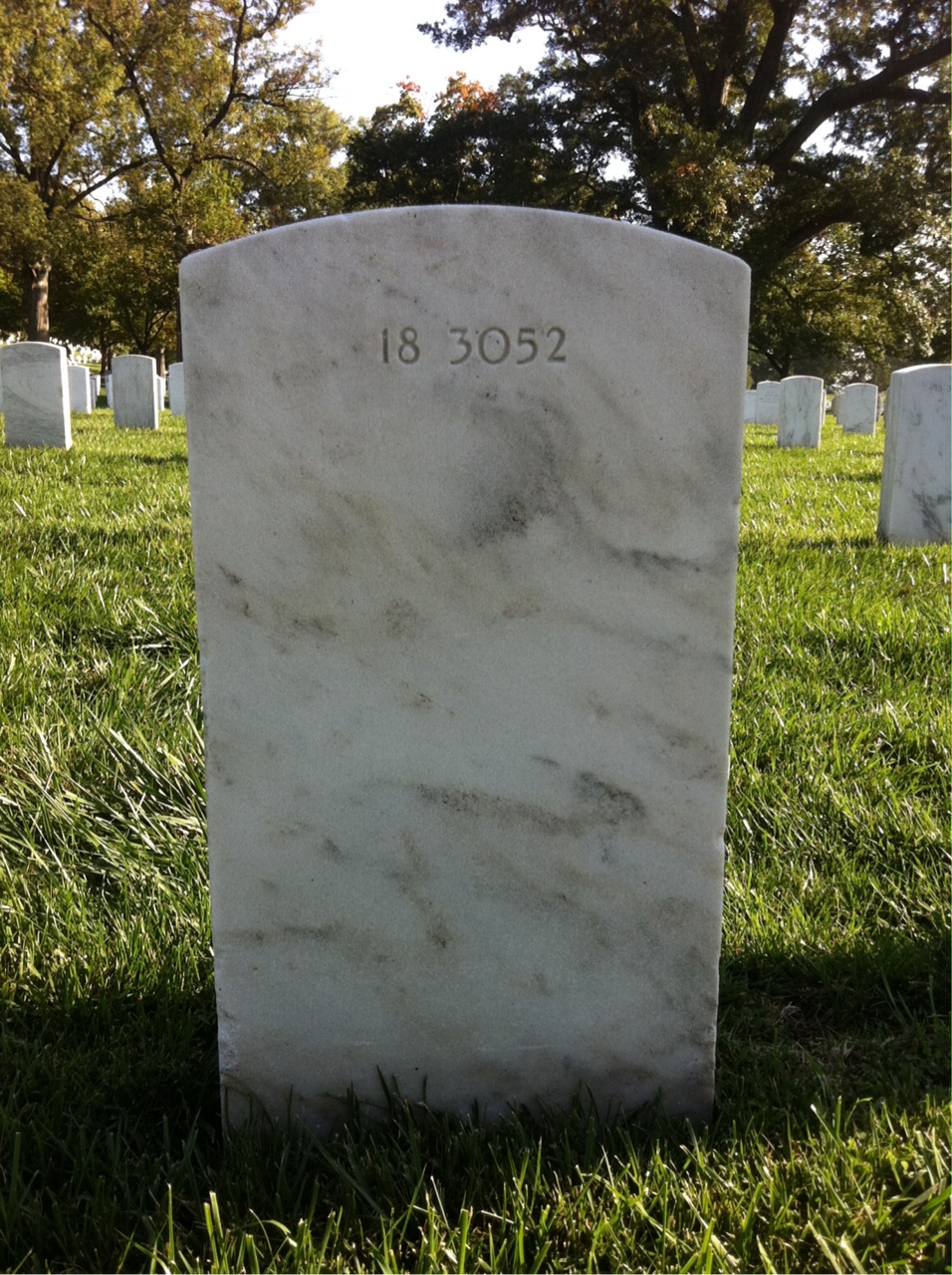 Back of headstone — Forrest Baker