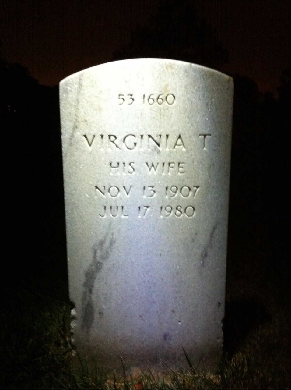 Back of headstone — Charles Minor