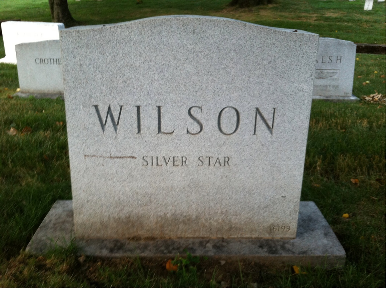 Back of headstone — William Wilson