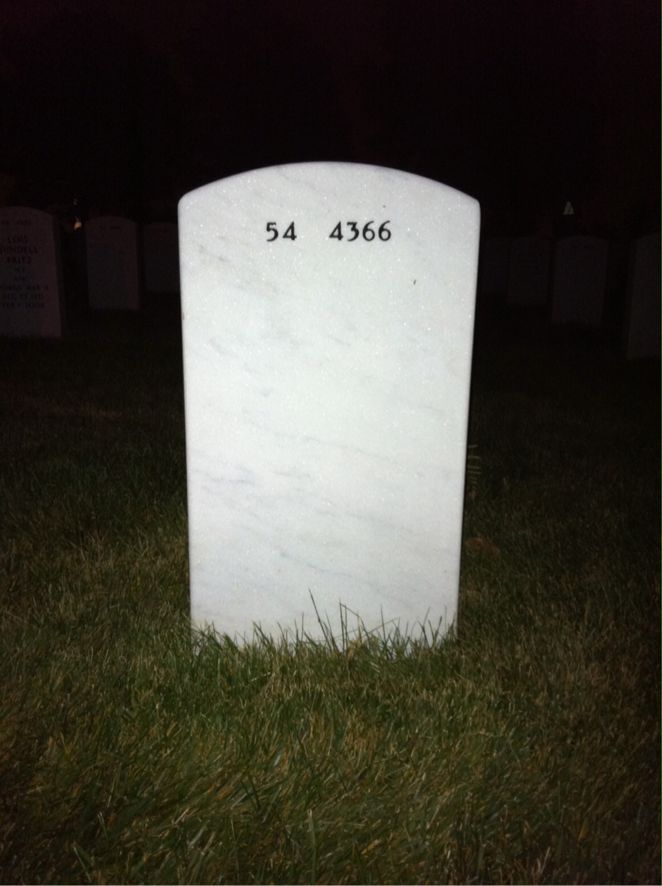 Back of headstone — Roy Brooks