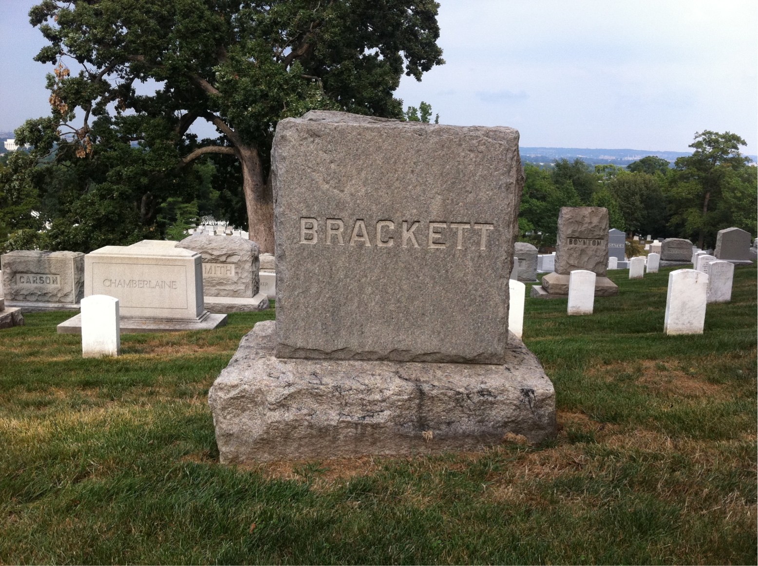 Back of headstone — Albert Brackett
