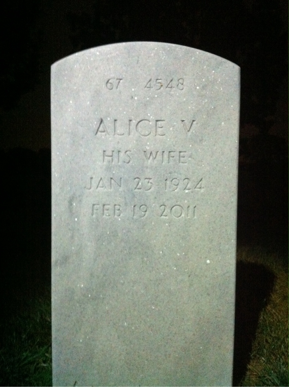 Back of headstone — Fredrick Berg
