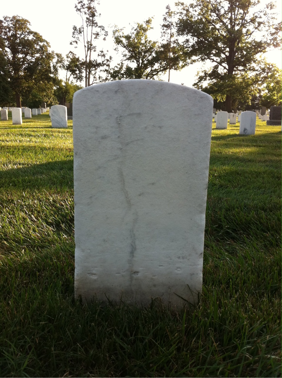 Back of headstone — Luther Moore