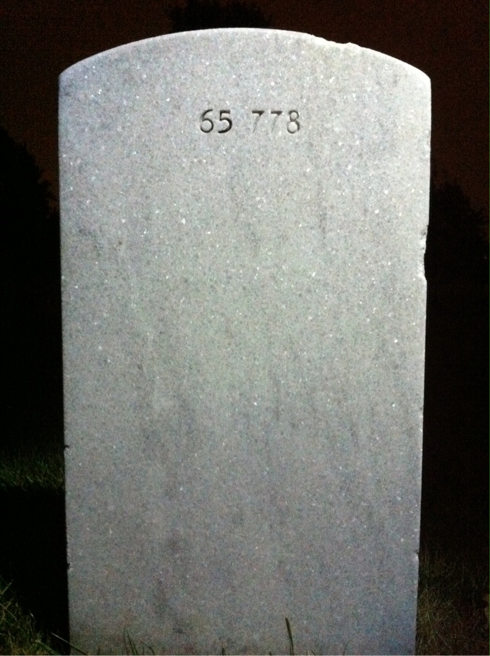 Back of headstone — Paul Adams