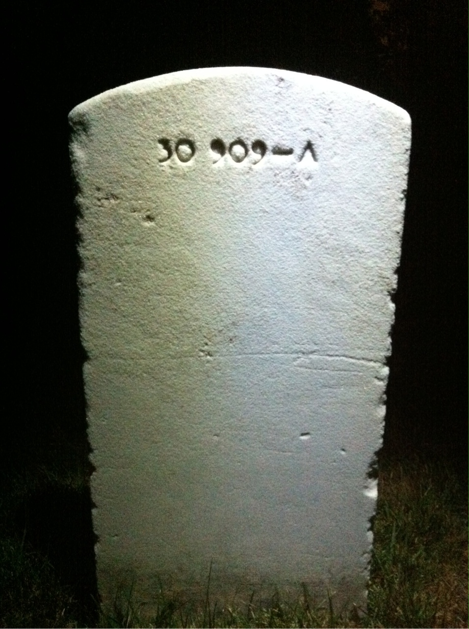 Back of headstone — Crawford Baganz